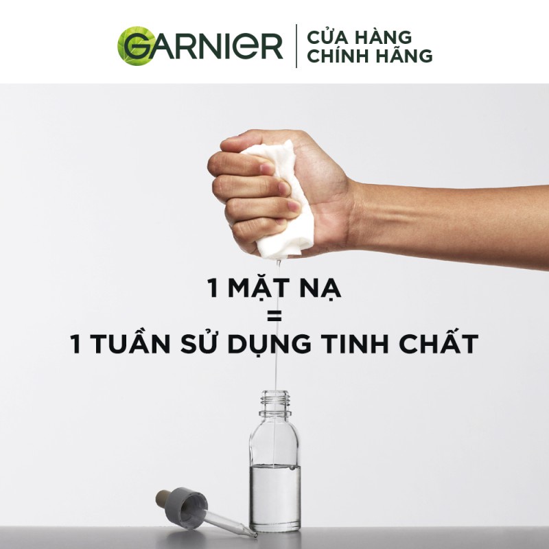 Bộ 5 mặt nạ rong biển &amp; than tre thanh lọc da Garnier Charcoal &amp; Black Algae Serum Mask