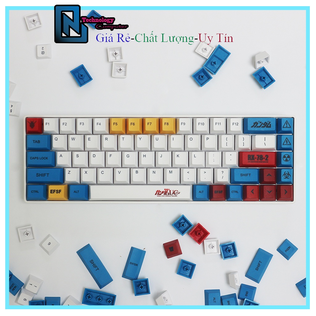 Nút Keycap PBT Gundam Kiểu OEM 123 Phím Dành Cho Bàn Phím Cơ Hỗ Trợ Layout 108/104/98/87/84/68/64/61