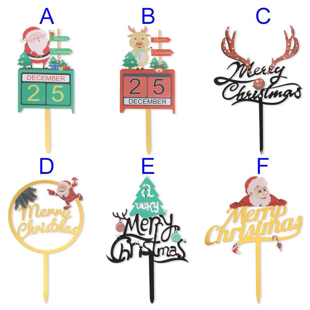 YNATURAL Topper Trang Trí Bánh Kem Hình Ông Già Nô En Có Đính Kim Tuyến Theo Phong Cách Giáng Sinh Mới