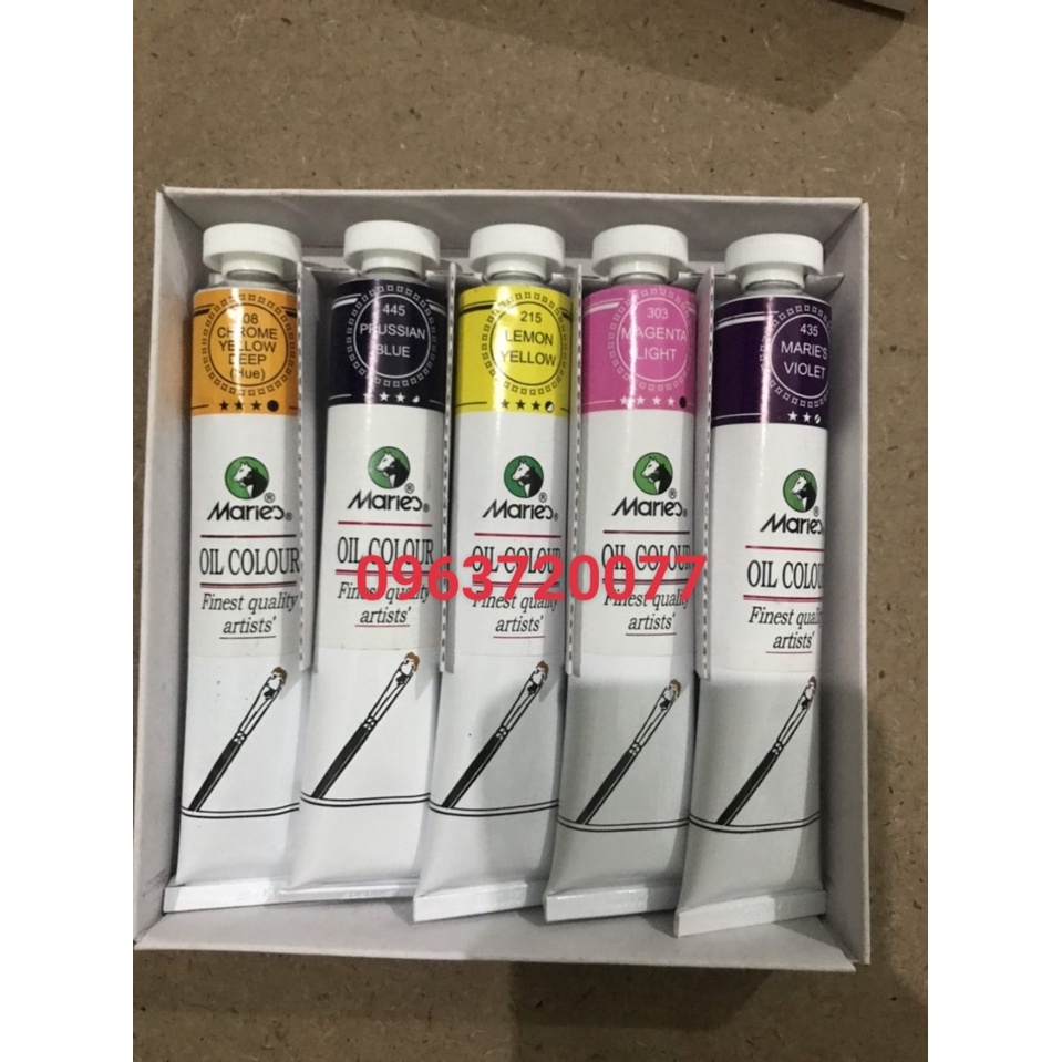 Bộ đầy đủ 20 tuýp sơn dầu 50ml Maries