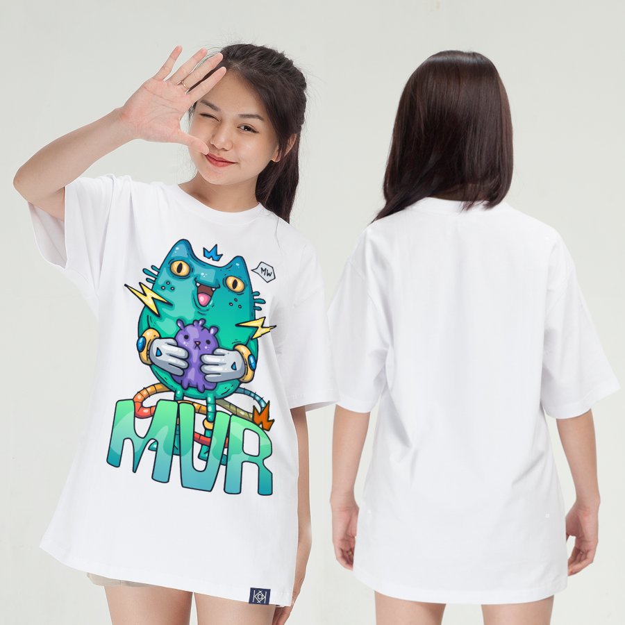 Áo unisex quỷ mèo khùm phông thun cotton tay lỡ thiết kế dễ thương localbrand MVR KK3774