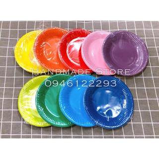 Set 10 đĩa giấy làm thủ công đủ màu