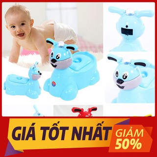 Bô Thỏ Cho Bé Tập Đi Vệ Sinh Nhựa Cao Cấp Có Nhạc