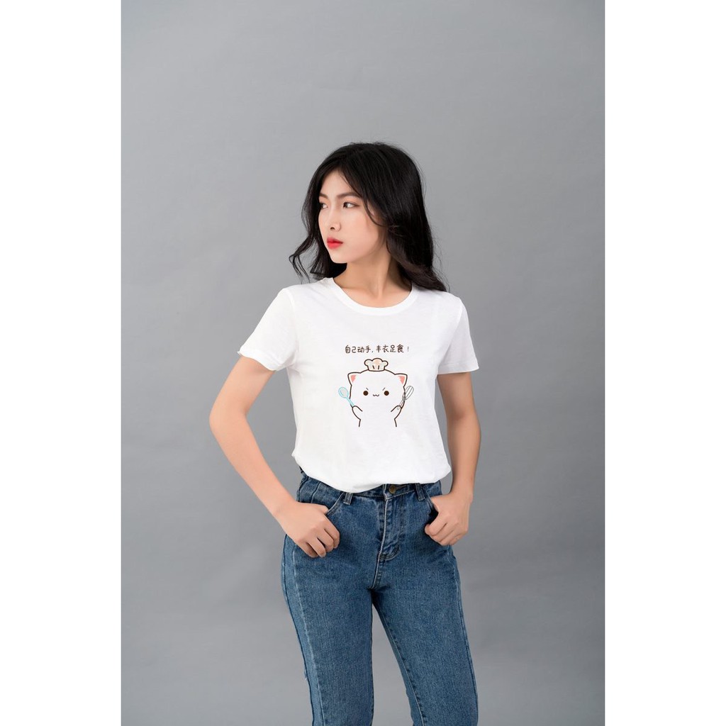 Áo thun mèo dễ thương