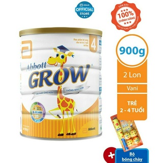 [Mã FMCG80 giảm 10% đơn từ 400K] Bộ 02 Lon Sữa Bột Abbott Grow 4 - 900g/Lon