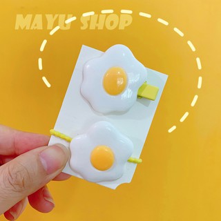 Set cặp vs kẹp tóc Trứng cute Hairpin