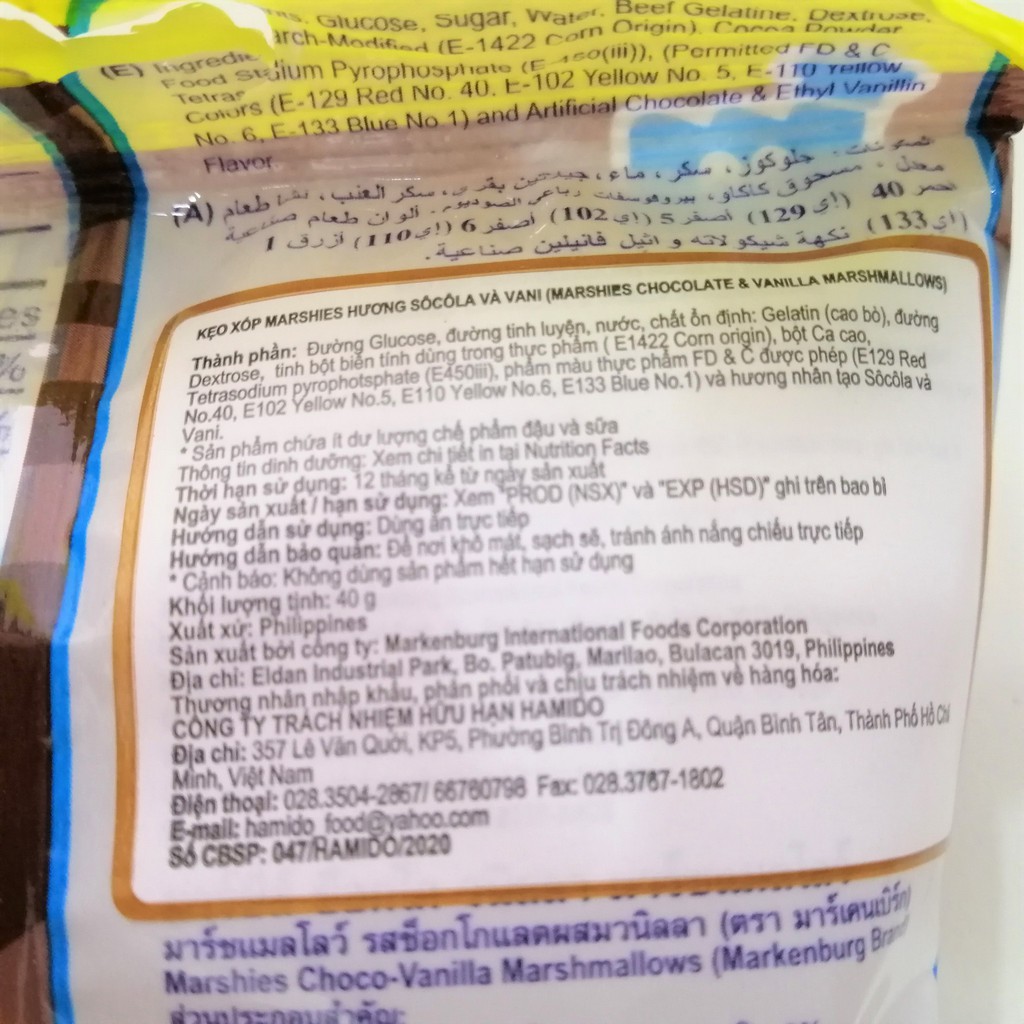 Kẹo Bông Gòn Marshies Hương Chocolate Và Vani