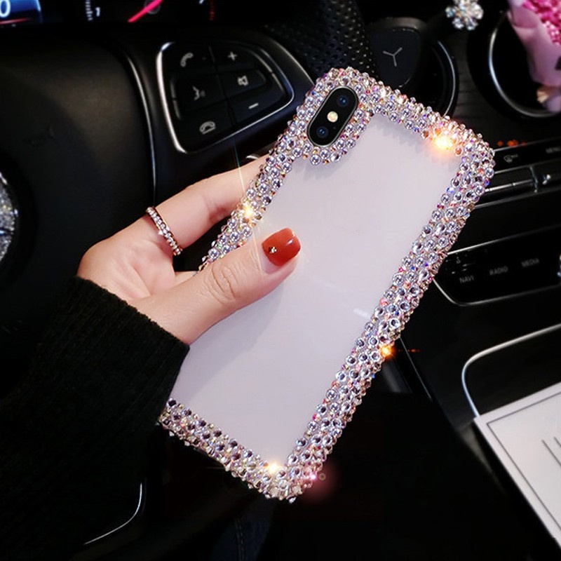 Kim Cương Giả Mềm TPU Dành Cho iphone 14 13 11 Pro X XR XS Max Ốp Lưng Lấp Lánh Bling Cho iphone 7 8 Plus 12 Dành Cho Nữ Cô Gái