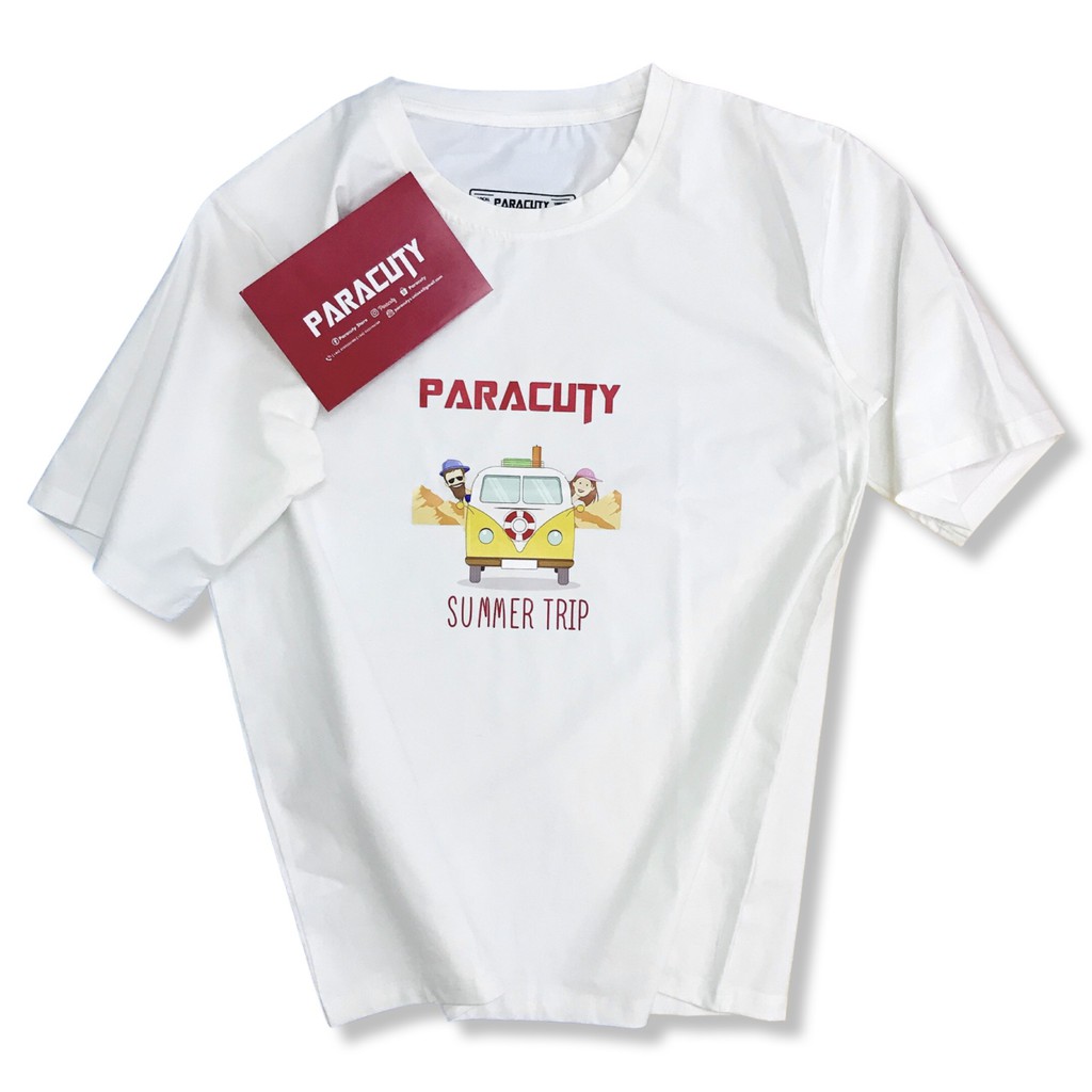 Áo thun nam nữ Unisex PARACUTY Summer Trip - P06 chất liệu cotton 100%, co giãn 4 chiều, dày dặn, form rộng tay lỡ | BigBuy360 - bigbuy360.vn
