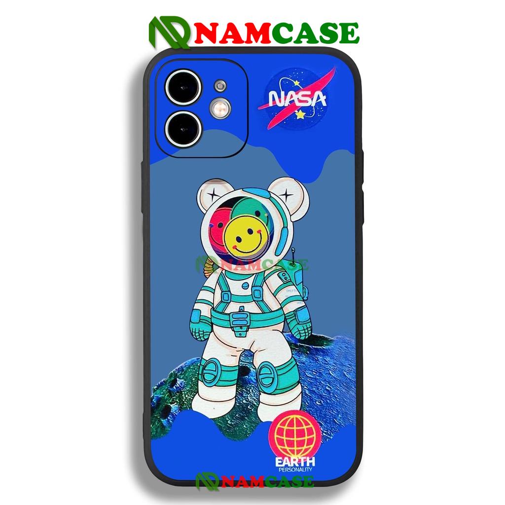 Ốp lưng iPhone phi hành gia cạnh viền vuông silicon mềm dẻo cho iphone 6/6s/7/8/X/XS/XR/11/12/13 Pro Plus Max cute