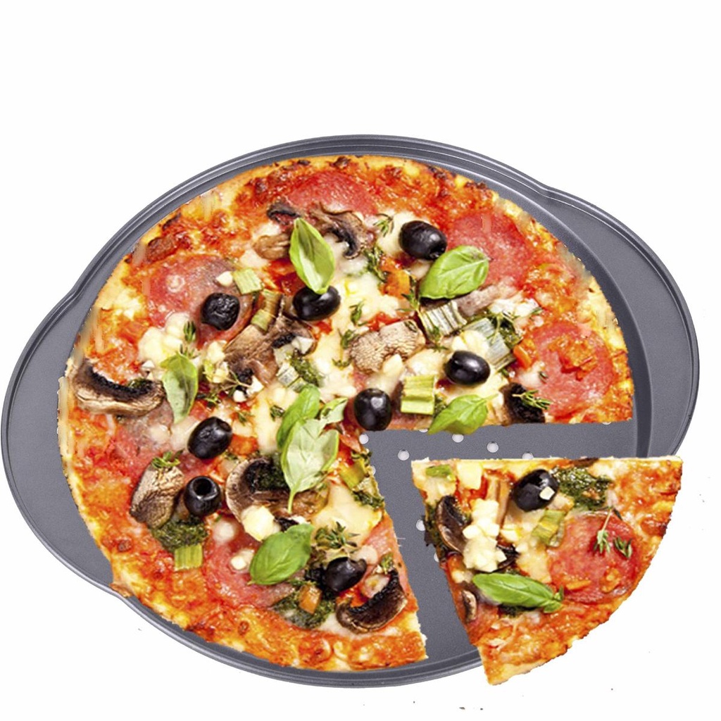 Chảo Nướng Bánh Pizza Bằng Thép Carbon Thiết Kế Đục Lỗ Với Tay Cầm Tiện