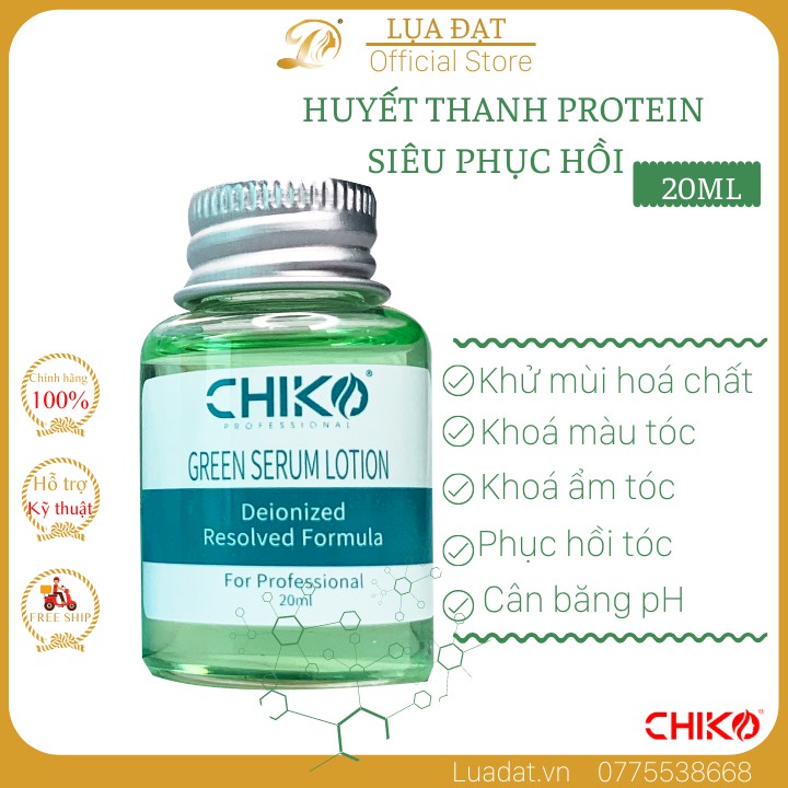 Huyết thanh protein siêu phục hồi tóc,khử mùi hoá chất CHIKO (Chai lẻ 20ml)