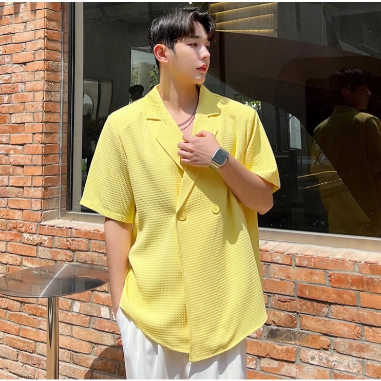 Áo Khoác Vest Tay Ngắn Cổ Chữ V Màu Trơn Thoải Mái Dễ Phối Đồ Cho Nam Size M-3XL