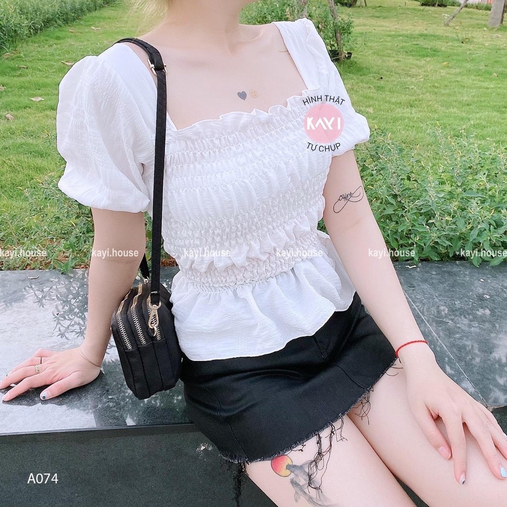 Áo croptop cổ U đuôi cá A5074