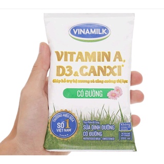 Sữa dinh dưỡng có đường/ không đường Vinamilk  bịch 220ml