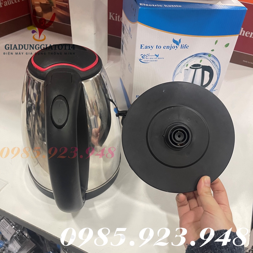 Ấm❤️ đun nước siêu tốc Elictric Kettle Dung tích 1.8L - 2 lớp cách điện cách nhiệt - Đun sôi nhanh, bền đẹp