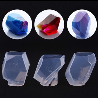 Khuôn silicone đổ khối tinh thể 6cm đa giác hình đá