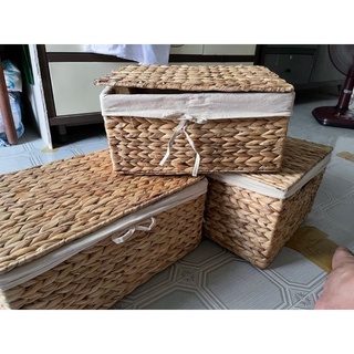 (Giá xưởng) giỏ lục bình đựng đồ có nắp, có vải chọn size