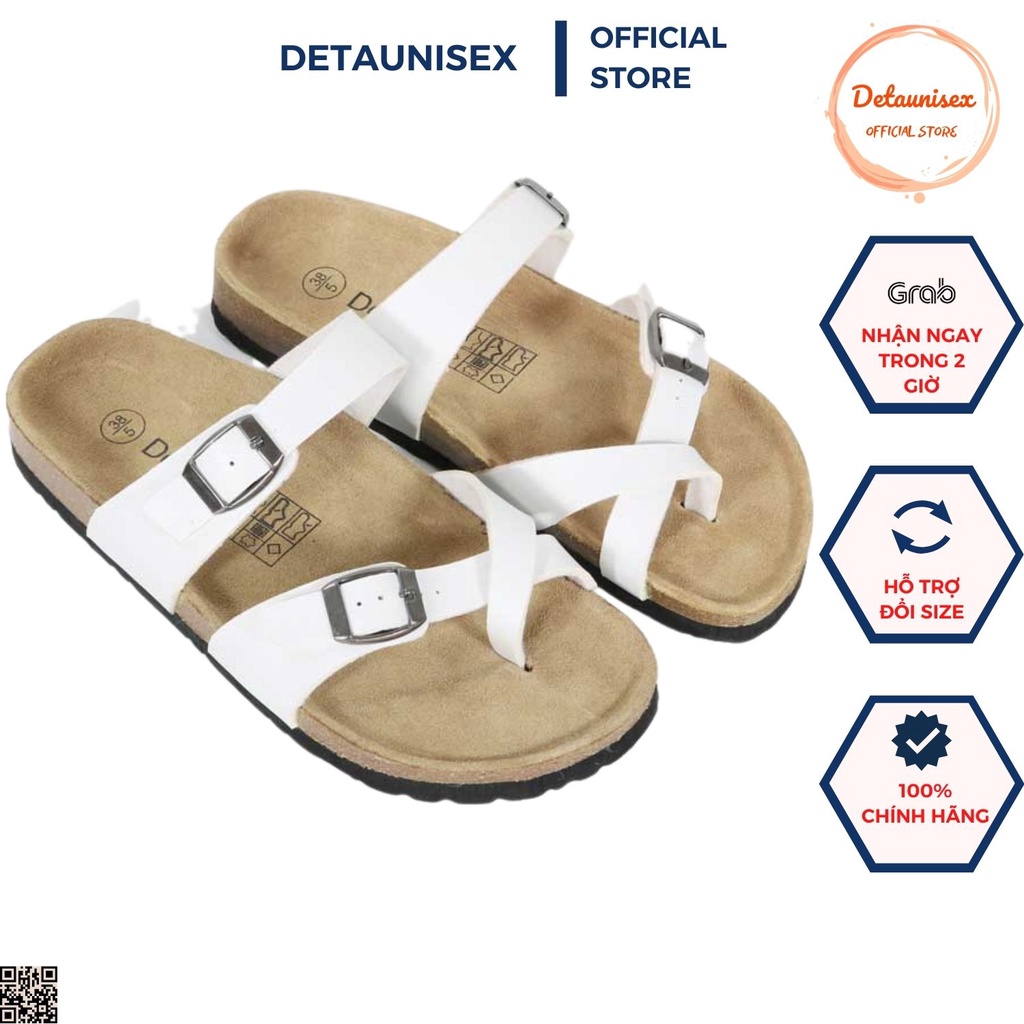 Dép Đế Xuồng Xỏ Ngón Màu Trắng Thích Hợp Cả Nam Và Nữ Detaunisex Mã DETA22T
