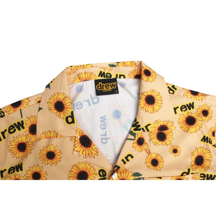 Bán Chạy Nhất D &amp; W Áo Sơ Mi Tay Ngắn In Hình Hoa Hướng Dương Mặt Cười Plus Size Unisex