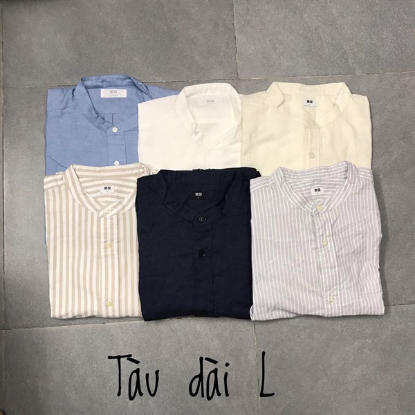 Áo sơ mi UNIQLO cổ tàu dài