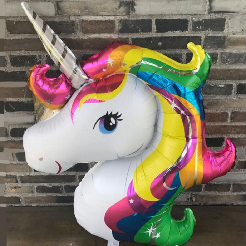 Bộ 5 Bong Bóng Lá Nhôm Hình Kỳ Lân Hoạt Hình Trang Trí Tiệc Sinh Nhật