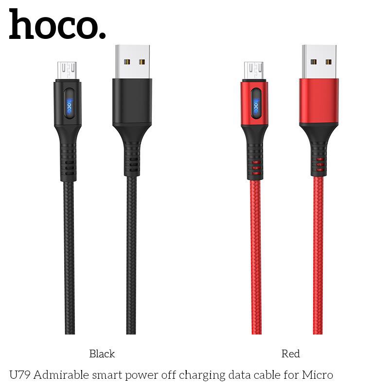 Cáp Sạc Nhanh Micro USB 1m Hoco U79 3A Chính Hãng Có Đèn Led, Tự Ngắt khi Đầy Pin