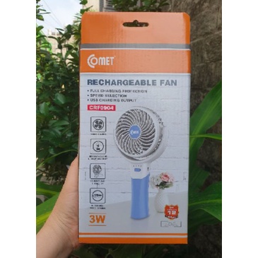 Quạt sạc Cầm Tay Comet CRF0904 công suất 3W, Bảo Hành 12 Tháng