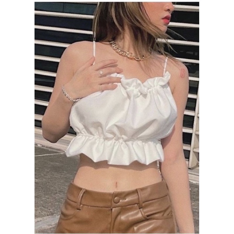 Áo kiểu ỐNG HỞ LƯNG CỘT DÂY CÓ MÚT hình thật | BigBuy360 - bigbuy360.vn