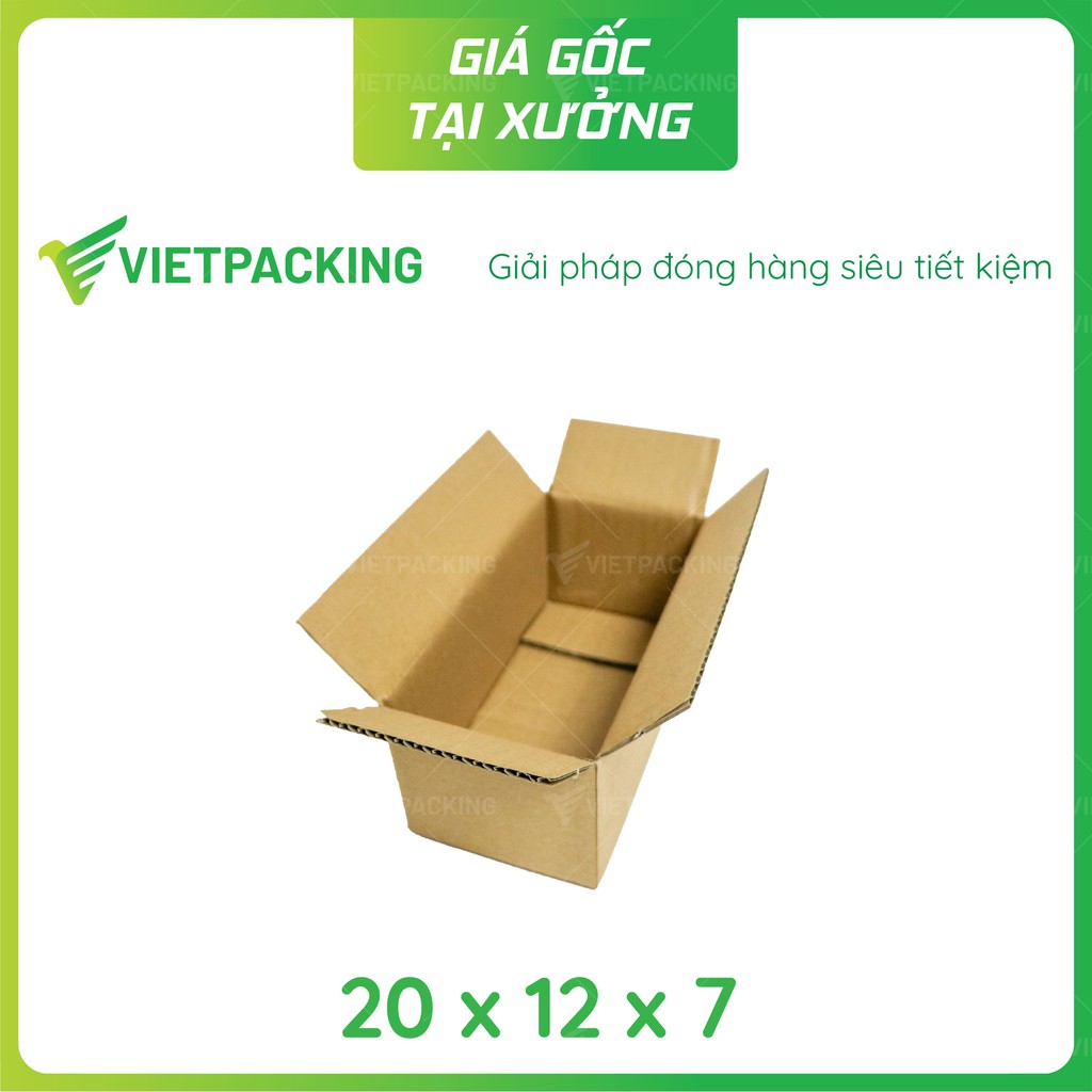 [GIÁ XƯỞNG] 50 hộp carton đóng hàng 20x12x7 giấy cứng hộp đẹp