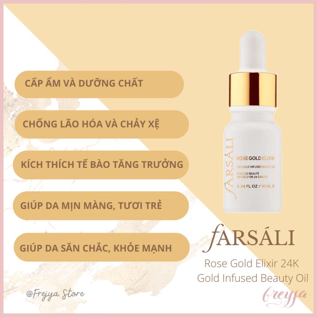 FARSALI Rose Gold Elixir 24K Gold Infused Beauty Oil - Dầu dưỡng tinh chất vàng 10ml