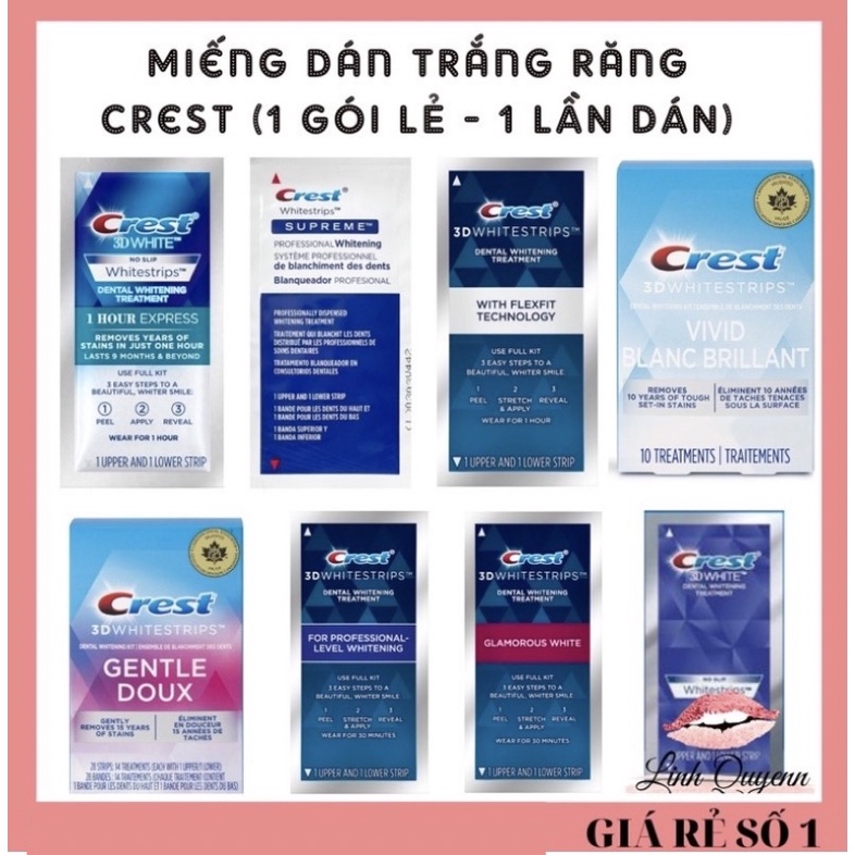 Combo 7 miếng dán răng dán trắng răng tiện lợi 3D Combo 7 miếng tiện lợi cho 7 ngày SIGO