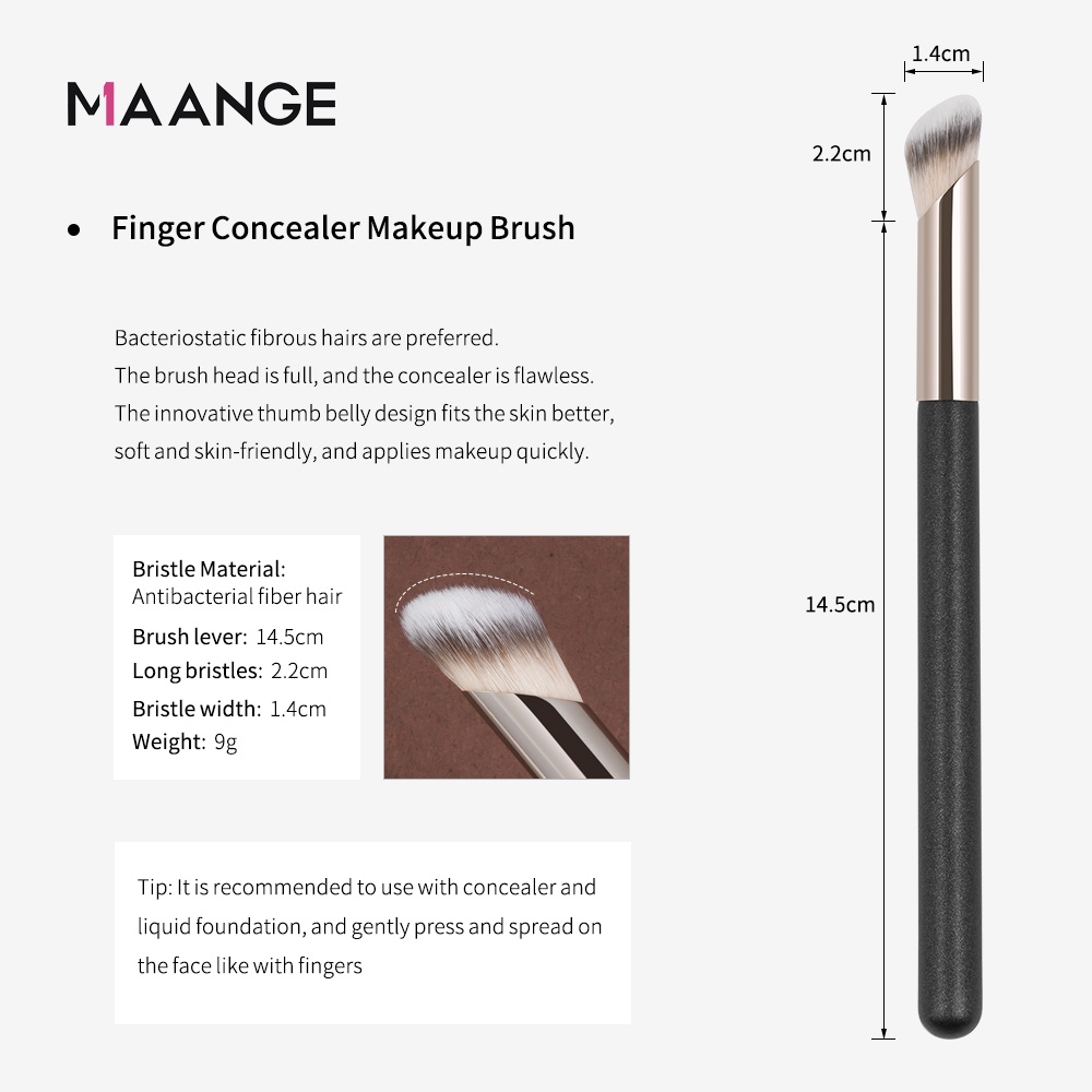 Cọ trang điểm MAGEFY với tay cầm gỗ dài 14.5cm