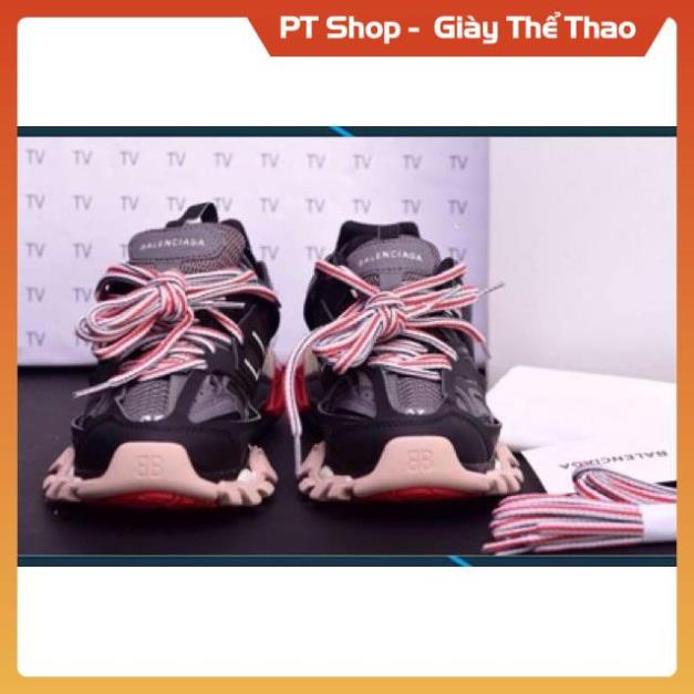 [FreeShip+ Hàng Cao Cấp] Giày thể thao Balen track 3.0 đen đế đỏ, Giày nam nữ Full phụ kiện Sneaker
