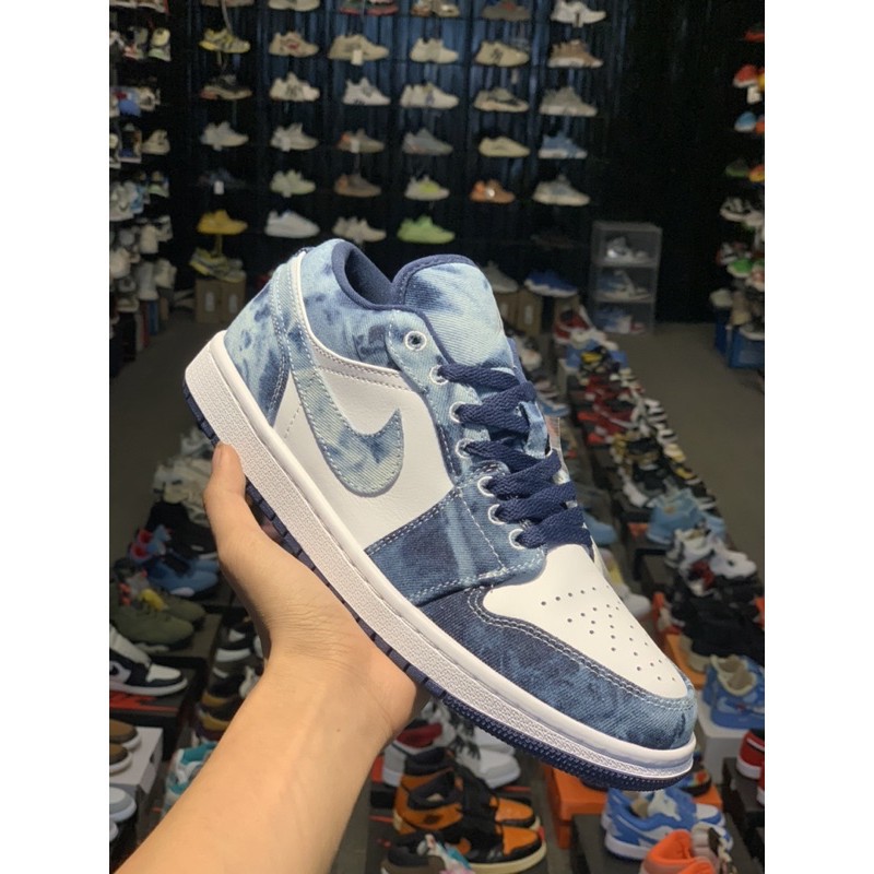 ( GIÀY THỂ THAO SNEAKERS ) Giày JD low Denim xanh loang + full box