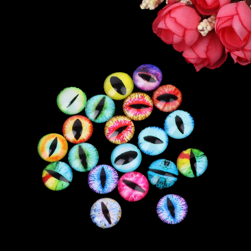 DE❀ 20Pcs Glass Doll Eye Making DIY Crafts For Toy Dinosaur Animal Eyes Accessories