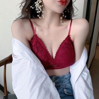Áo Lót Nữ, Áo Bra hai dây Mảnh Phối Ren Quyến Rũ Không Gọng Có Mút Mỏng Nâng Ngực Cao Cấp Siêu Hót Hít _ TSDL70