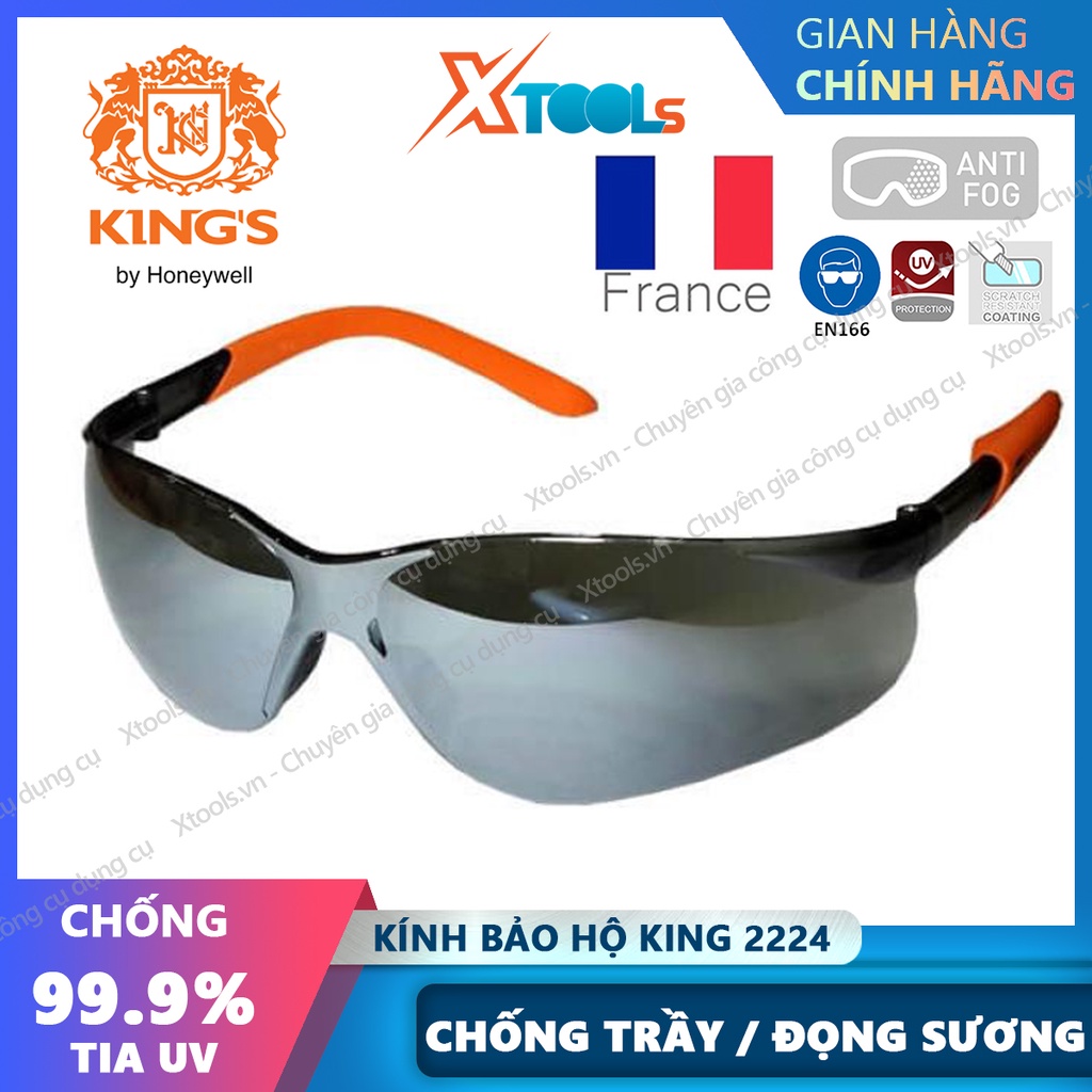 Kính bảo hộ Kings KY2224 Kính chống bụi, tia UV, chống trầy xước đọng sương Mắt kính bảo vệ mắt đi xe máy, lao động