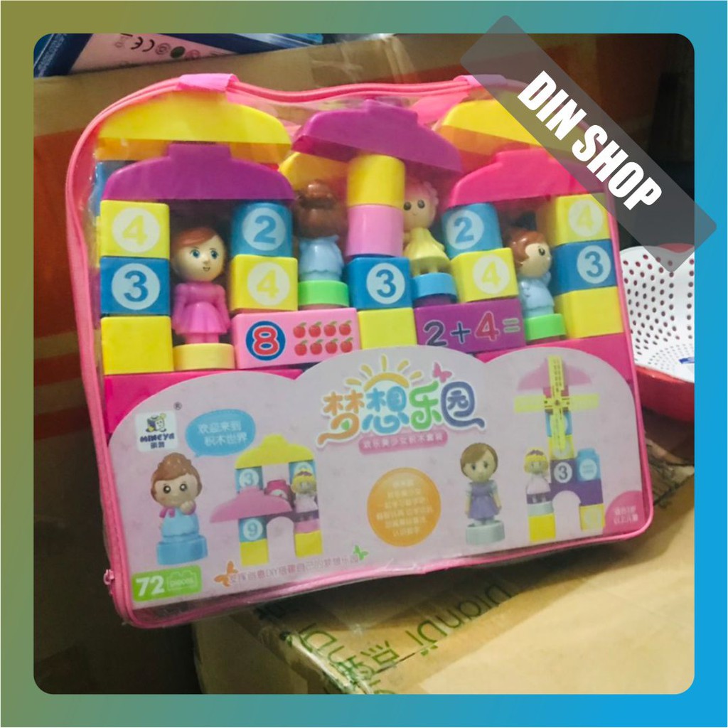 Cặp đồ chơi lắp ráp xếp hình QUÀ TẶNG CHO BÉ Bộ đồ chơi xếp hình miếng ghép to bằng nhựa ABS an toàn cho bé