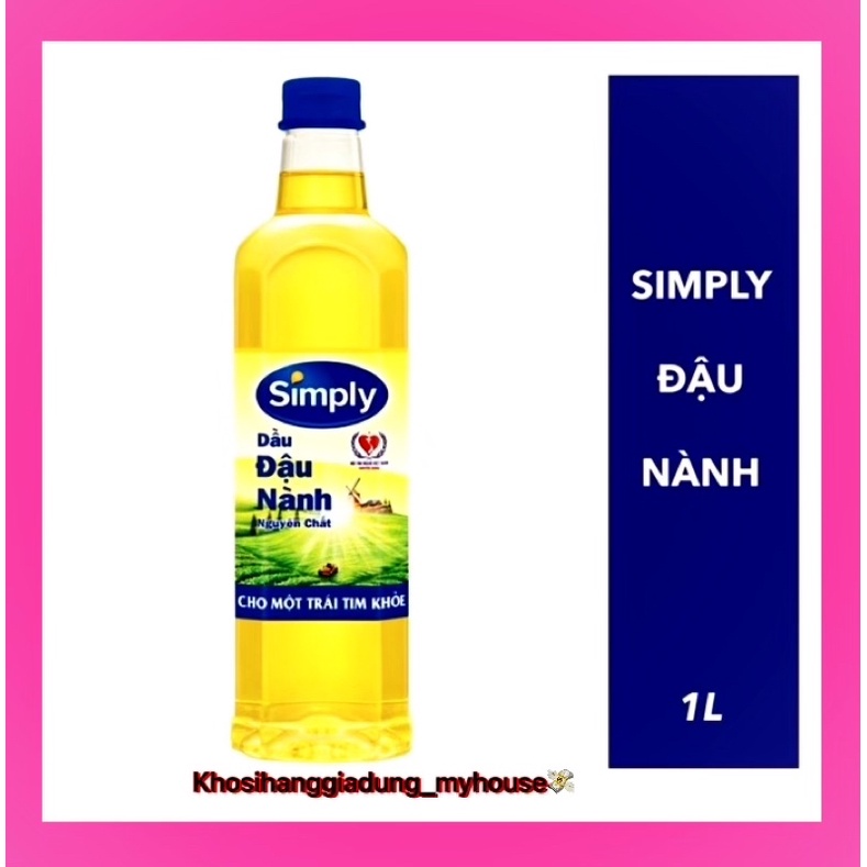 Dầu đậu nành Simply 1l bảo vệ sức khoẻ tốt cho tim mạch