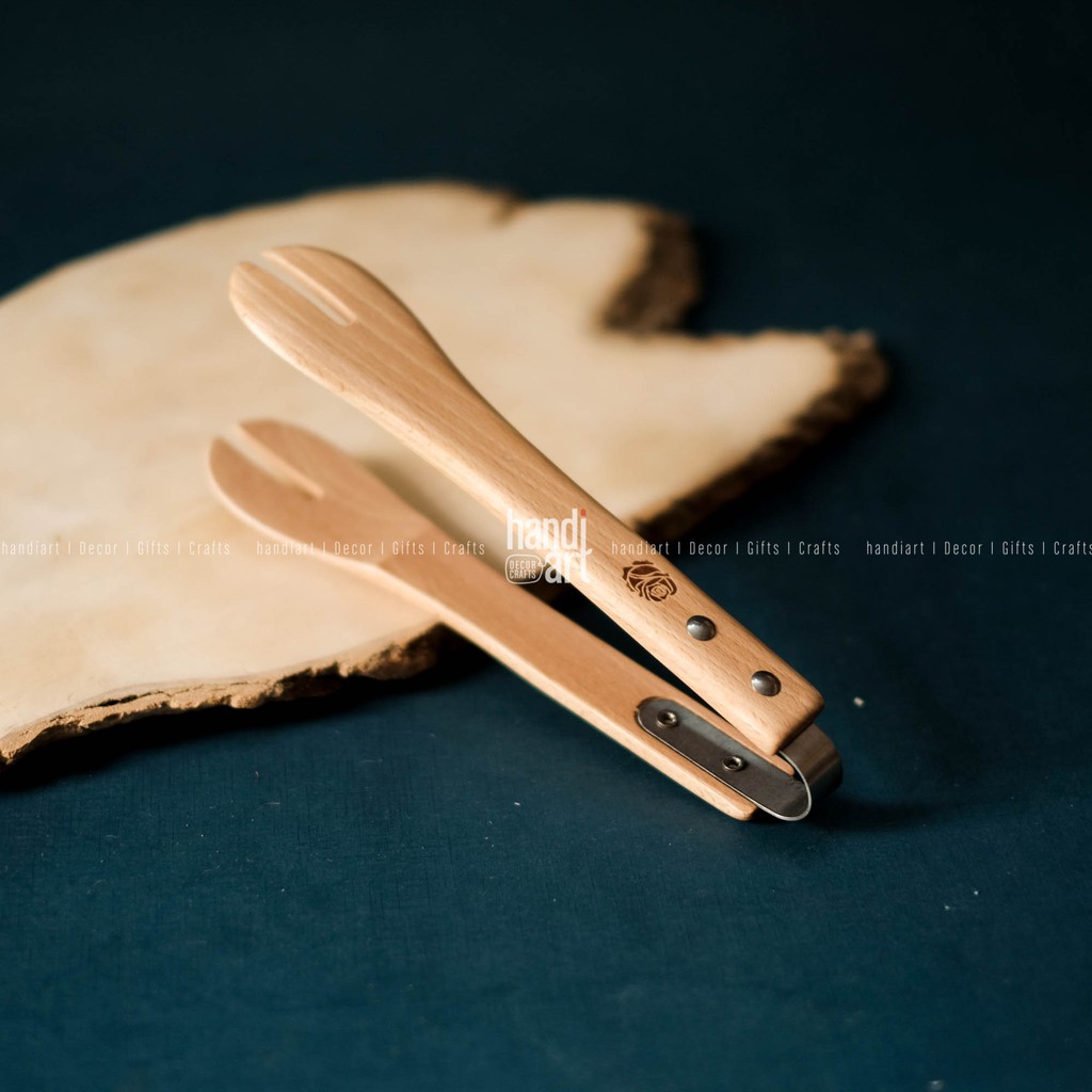 Kẹp/gắp thức ăn bằng gỗ beech - Wooden clip