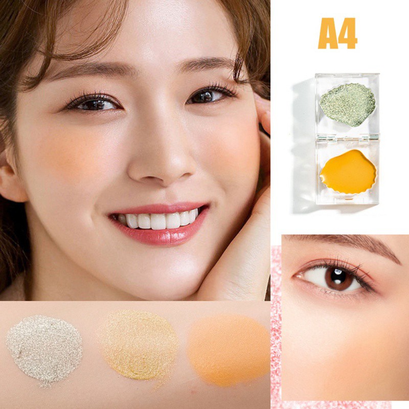 [Hàng mới về] Phấn má hồng 2 trong 1 hỗ trợ bắt sáng da che khuyết điểm | BigBuy360 - bigbuy360.vn