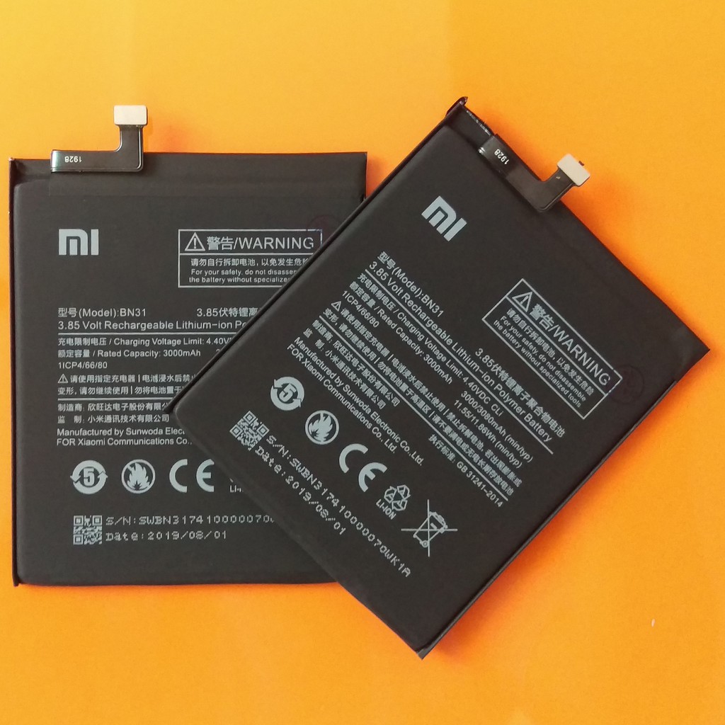 Pin Xiaomi Mi 5x, Mi A1 | BN31 | 3000/3080mAh / Pin xịn Xiaomi Mi 5X/Redmi note 5A/Redmi note 5A Prime/BN31/Mi A1 bảo hà