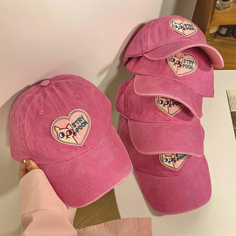 Mũ Lưỡi Trai Thêu Họa Tiết Dễ Thương Phong Cách Hàn Quốc Cho Nữ