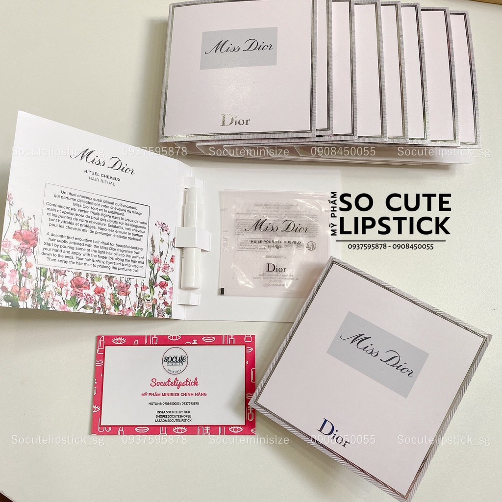 Sample Nước Hoa Tóc + Dầu Dưỡng Tóc Miss Diior Fresh Rose Oil (2x1.5ml)