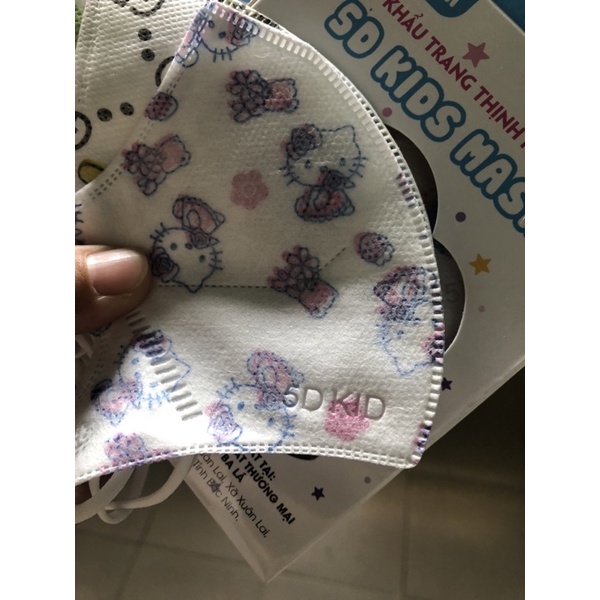 khẩu trang 5D cho bé đi học đi chơi hộp 10 cái