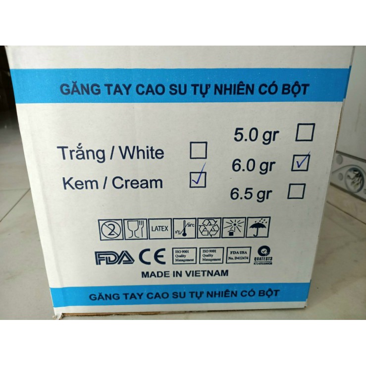 Hộp 100 Chiếc Găng Tay Cao Su Y Tế Bee Glove Latex Có Bột Màu Kem 6.0gr - Size S,M,L Dùng Trong Nha Khoa, Spa, Thẩm Mỹ X