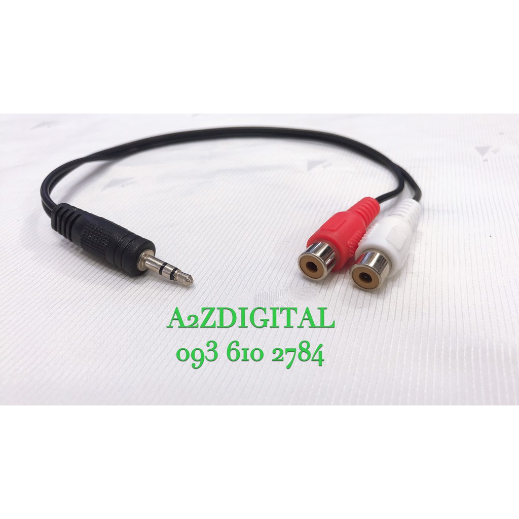 DÂY LOA CHUYỂN TỪ JACK CẮM 3.5 LY SANG 2 ĐẦU BÔNG SEN_RCA CÁI