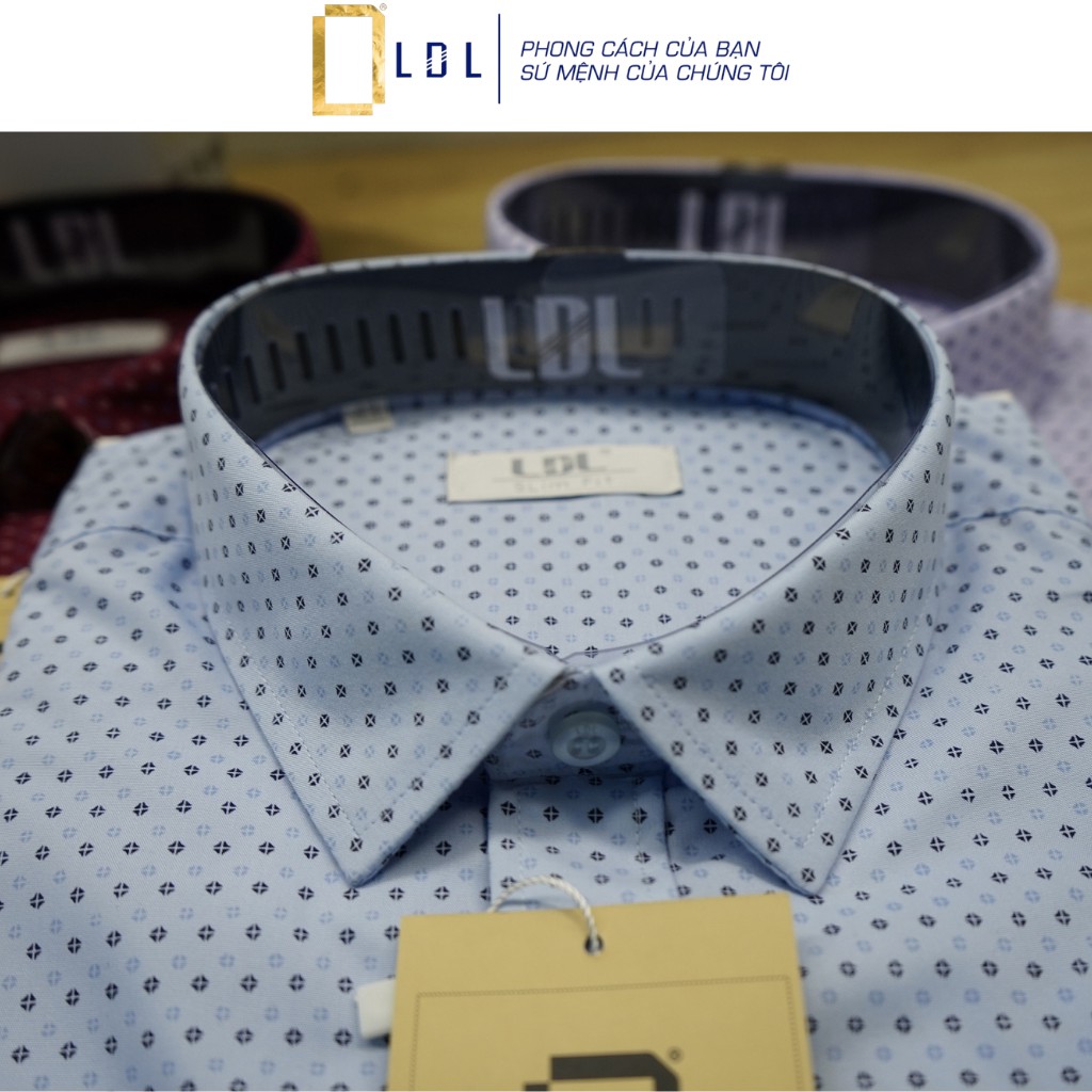 [Quà tặng 1 đôi tất] Áo sơ mi nam LDL-SM106, sơ mi nam dài tay chấm bi chấm xanh lơ có túi ngực hàng Việt Nam xuất khẩu | BigBuy360 - bigbuy360.vn