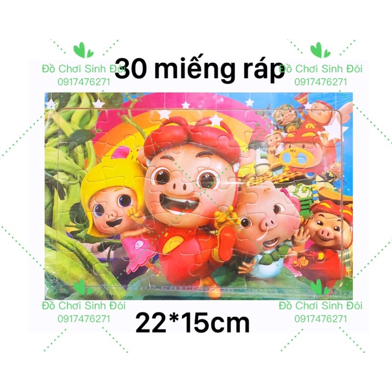 ráp hình bằng gỗ 30 miếng - hình heo
